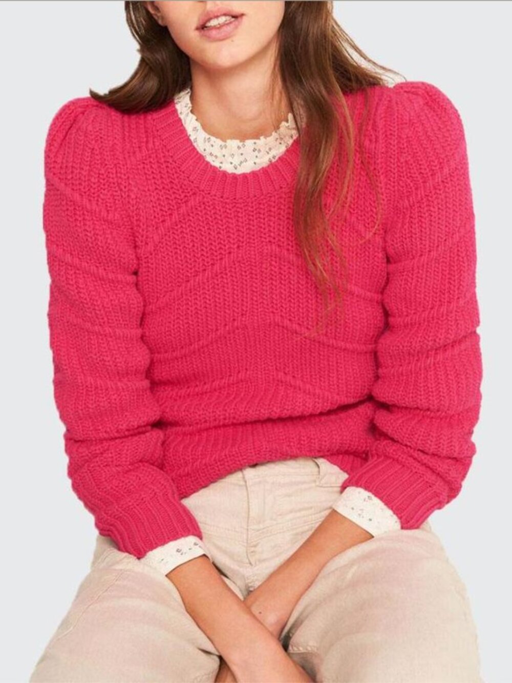 ba&sh | Dabney Sweater in Fuchsia Sz XS